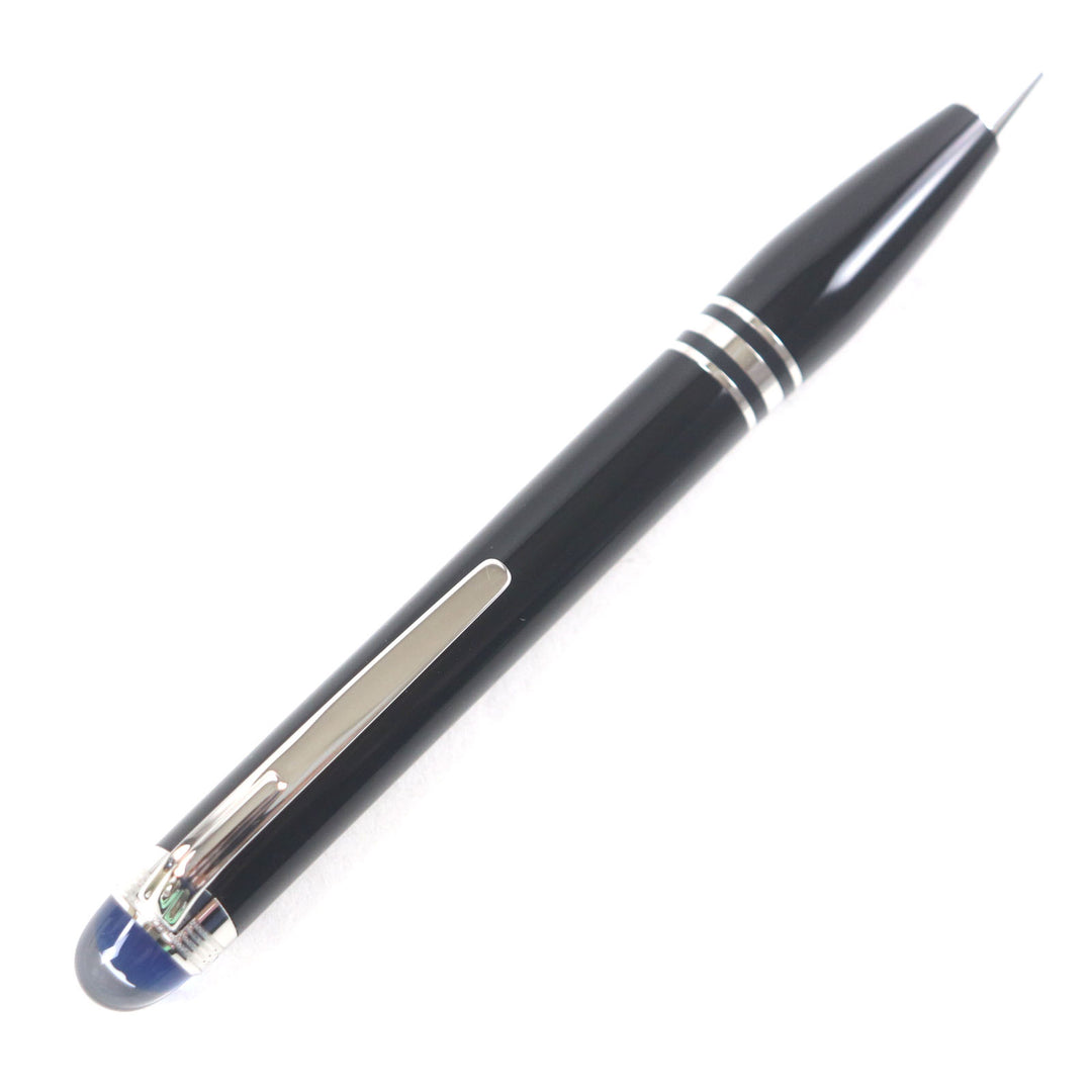 Excellent MONTBLANC Ballpoint pen Starwalker Blue Dome Twist Type Black Silver ー mens