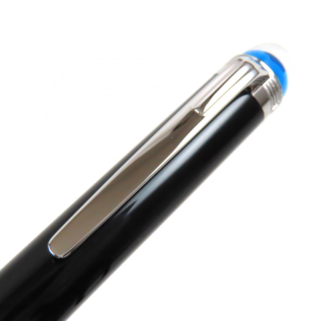 Excellent MONTBLANC Ballpoint pen Starwalker Blue Dome Twist Type Black Silver ー mens