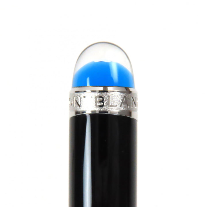 Excellent MONTBLANC Ballpoint pen Starwalker Blue Dome Twist Type Black Silver ー mens