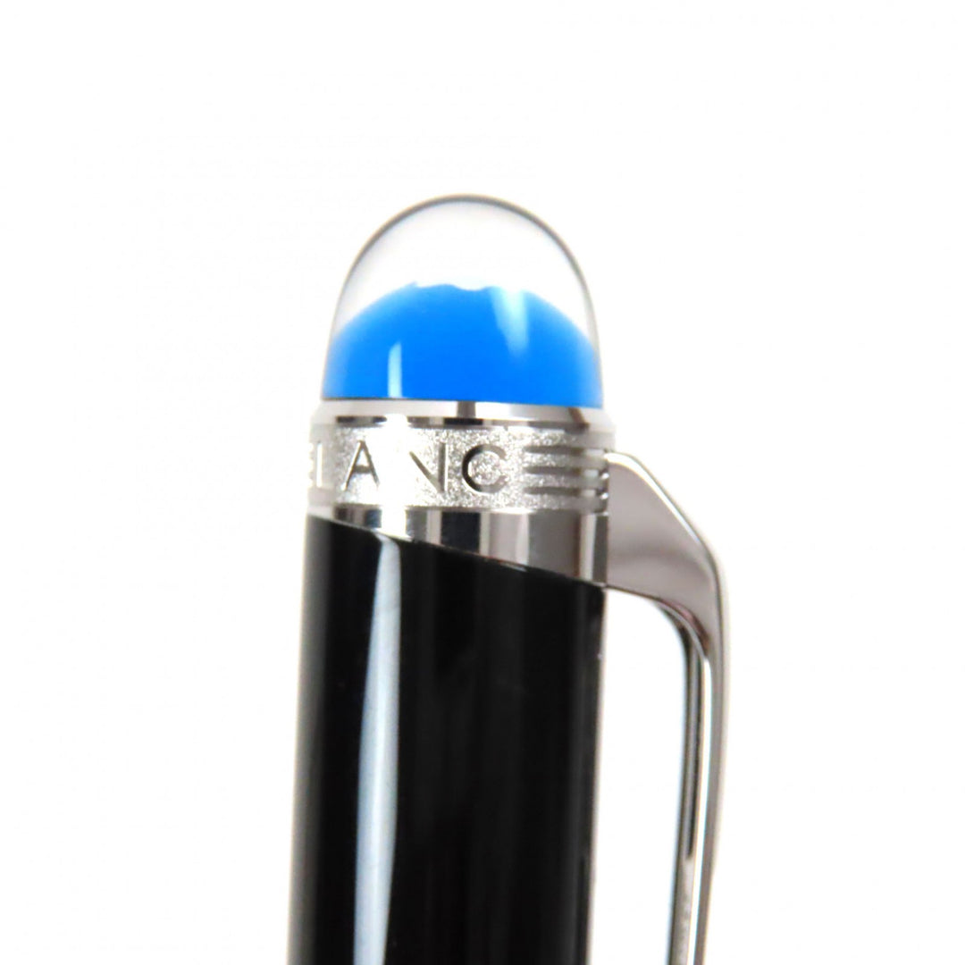 Excellent MONTBLANC Ballpoint pen Starwalker Blue Dome Twist Type Black Silver ー mens