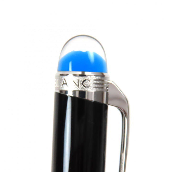 Excellent MONTBLANC Ballpoint pen Starwalker Blue Dome Twist Type Black Silver ー mens