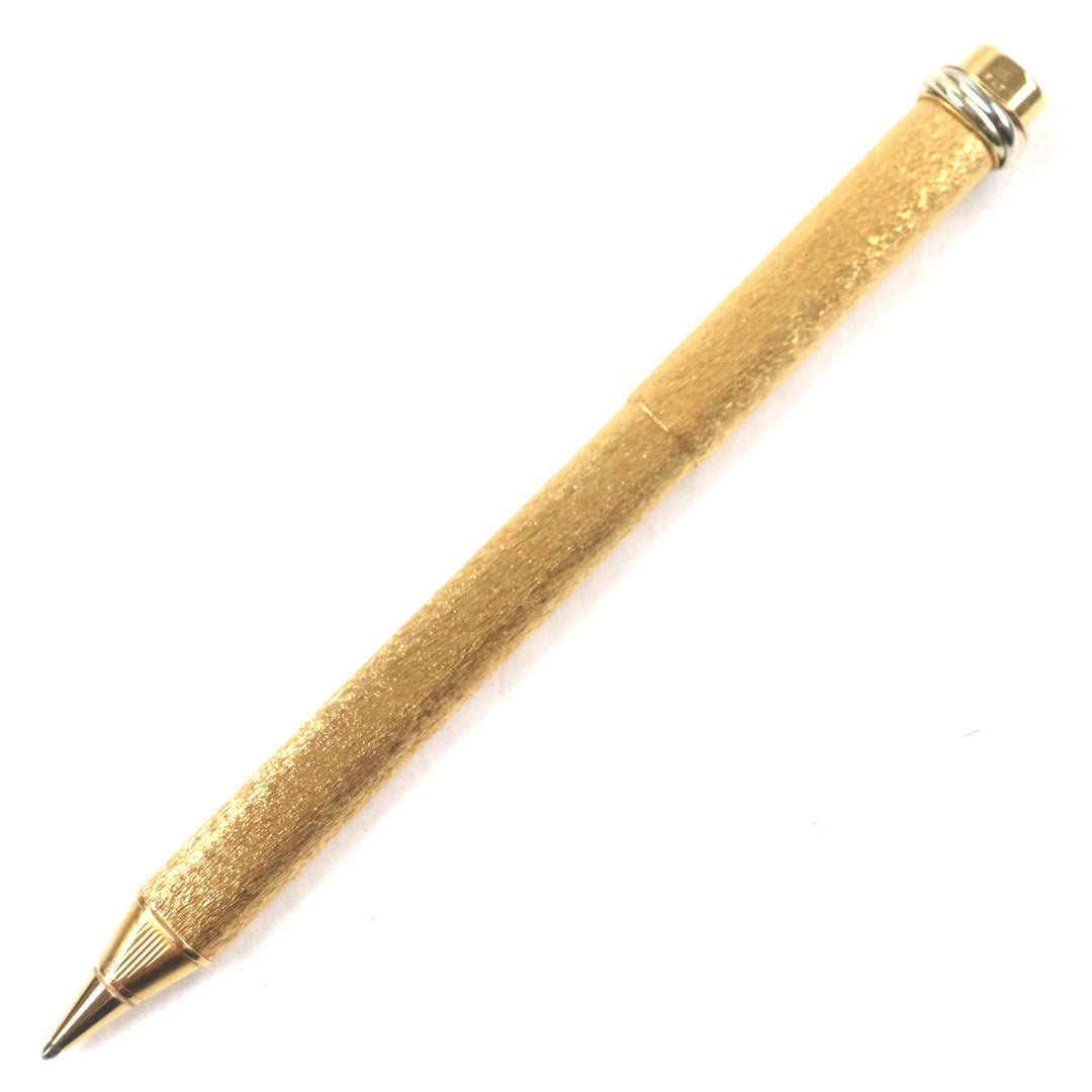 Excellent Cartier Ballpoint pen Trinity All-over pattern, cap style gold ー mens