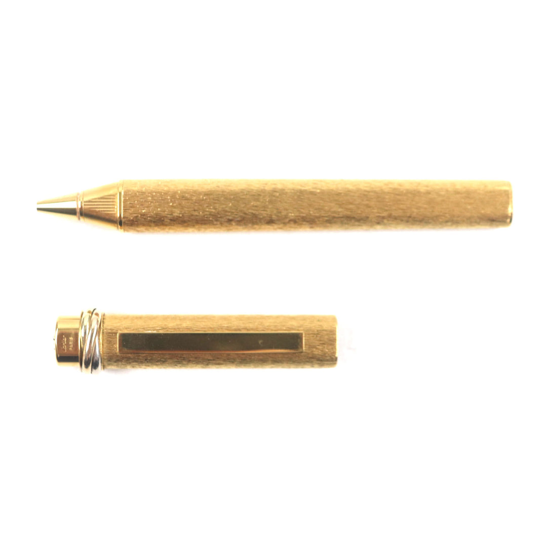 Excellent Cartier Ballpoint pen Trinity All-over pattern, cap style gold ー mens