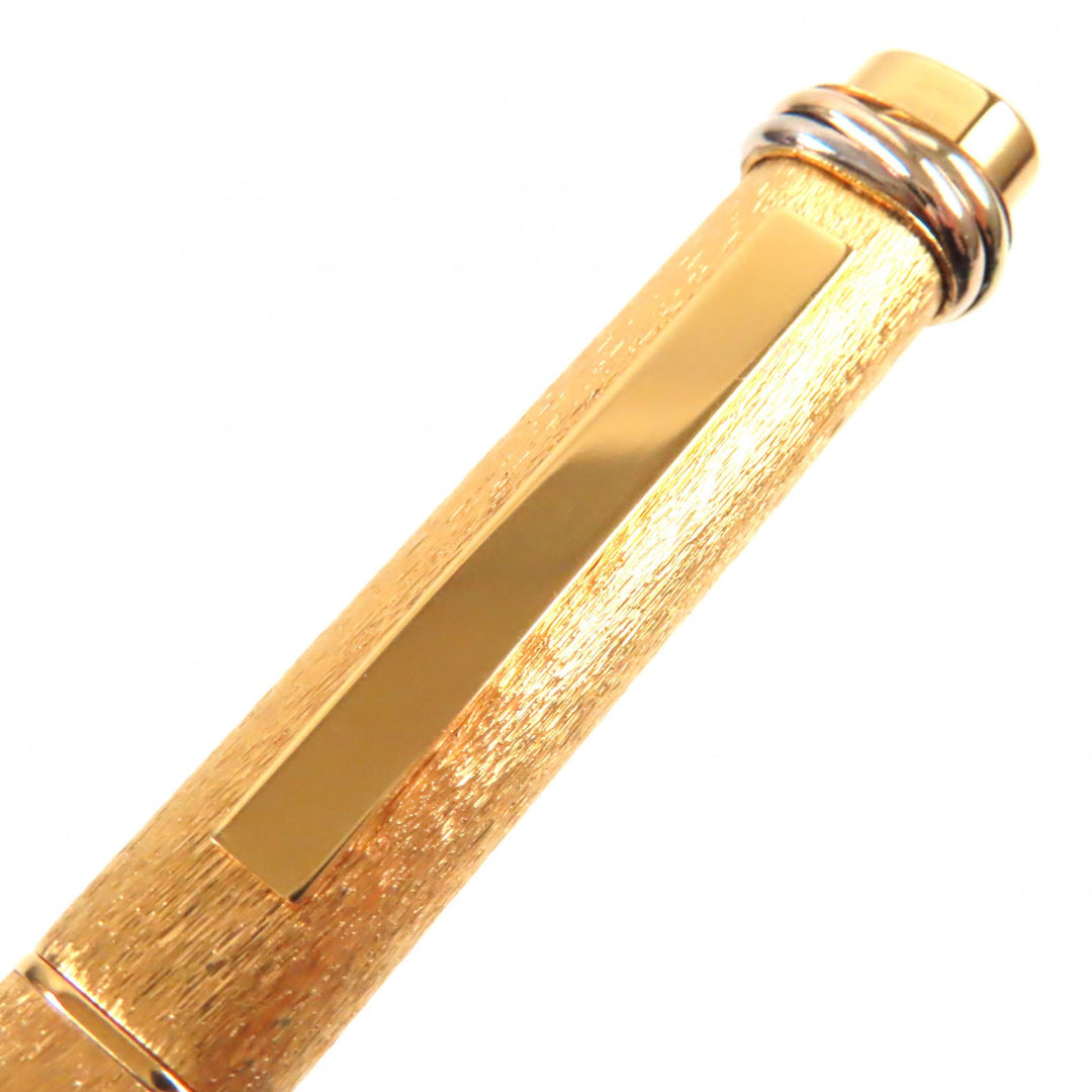 Excellent Cartier Ballpoint pen Trinity All-over pattern, cap style gold ー mens