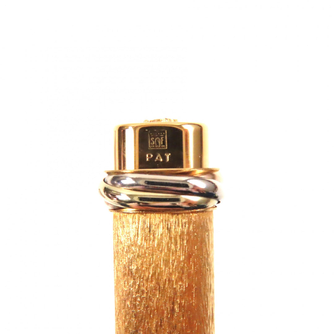 Excellent Cartier Ballpoint pen Trinity All-over pattern, cap style gold ー mens