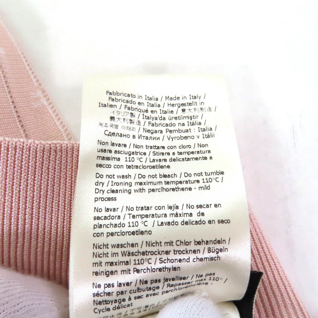 Excellent FENDI knit Cropped length High neck Long sleeves pink Rayon Women 36 FZX834