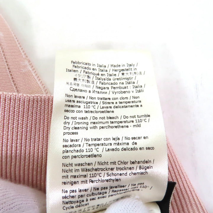 Excellent FENDI knit Cropped length High neck Long sleeves pink Rayon Women 36 FZX834