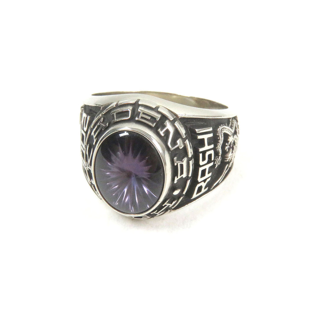 Excellent JOSTENS Ring 2000 Japan RASHI Accessories Silver Purple Stone SV925 mens