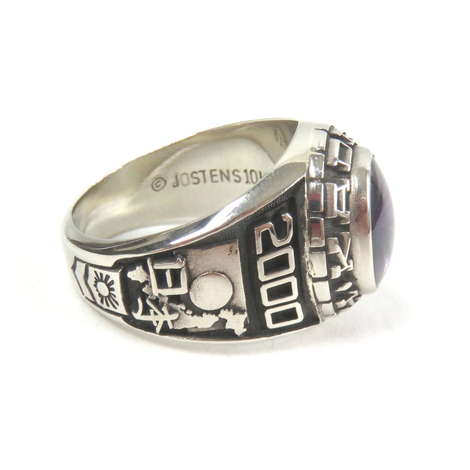 Excellent JOSTENS Ring 2000 Japan RASHI Accessories Silver Purple
