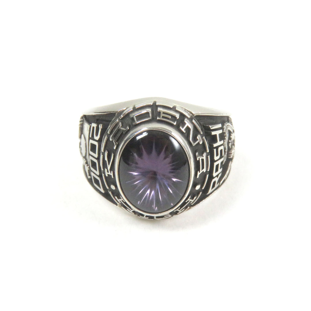 Excellent JOSTENS Ring 2000 Japan RASHI Accessories Silver Purple Stone SV925 mens