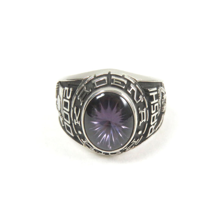 Excellent JOSTENS Ring 2000 Japan RASHI Accessories Silver Purple Stone SV925 mens