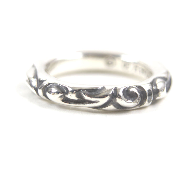 Excellent CHROME HEARTS Ring Scroll banding Silver 925 mens