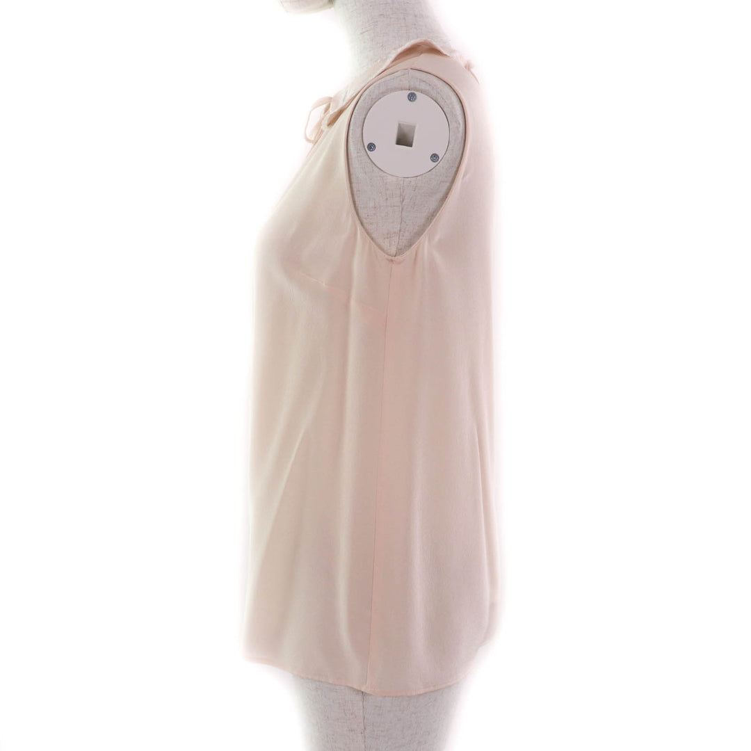Excellent Miu Miu blouse Lace ribbon design sleeveless pink beige silk Women 36