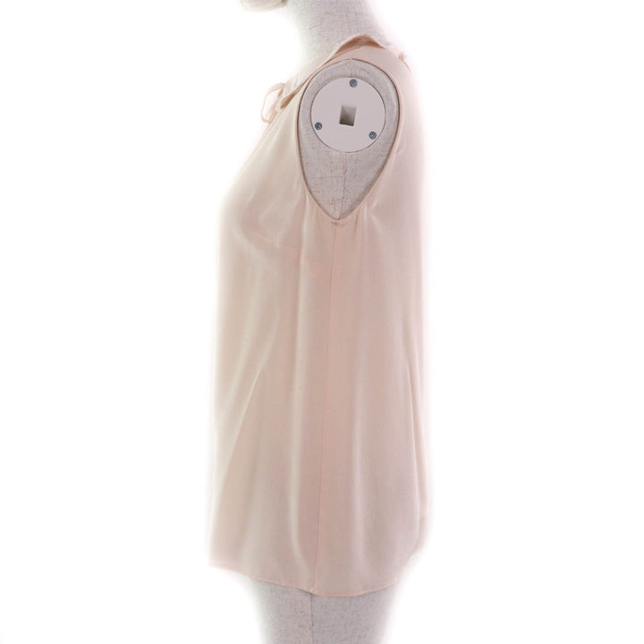 Excellent Miu Miu blouse Lace ribbon design sleeveless pink beige silk Women 36