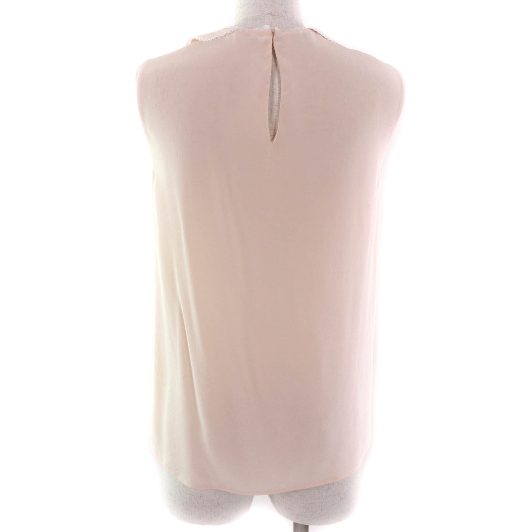 Excellent Miu Miu blouse Lace ribbon design sleeveless pink beige silk Women 36