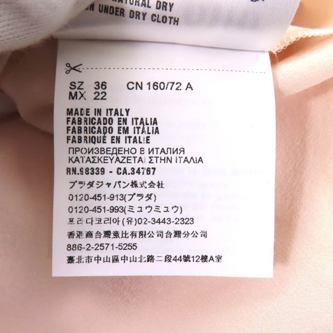 Excellent Miu Miu blouse Lace ribbon design sleeveless pink beige silk Women 36