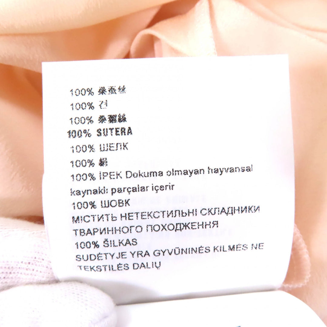 Excellent Miu Miu blouse Lace ribbon design sleeveless pink beige silk Women 36