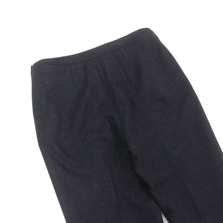 Excellent CHANEL Pants Logo button with center crease Charcoal gray wool Women