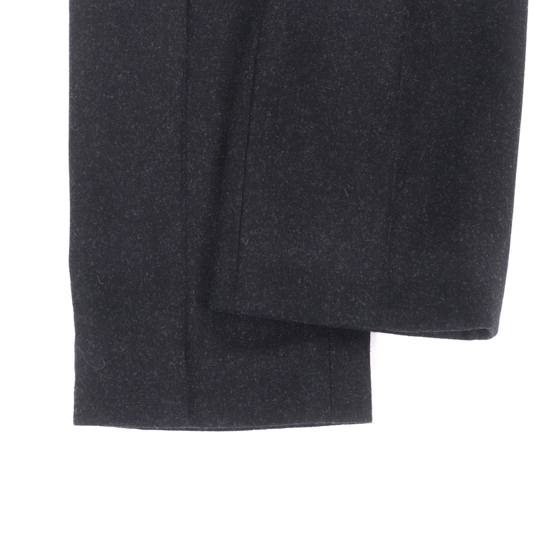 Excellent CHANEL Pants Logo button with center crease Charcoal gray wool Women