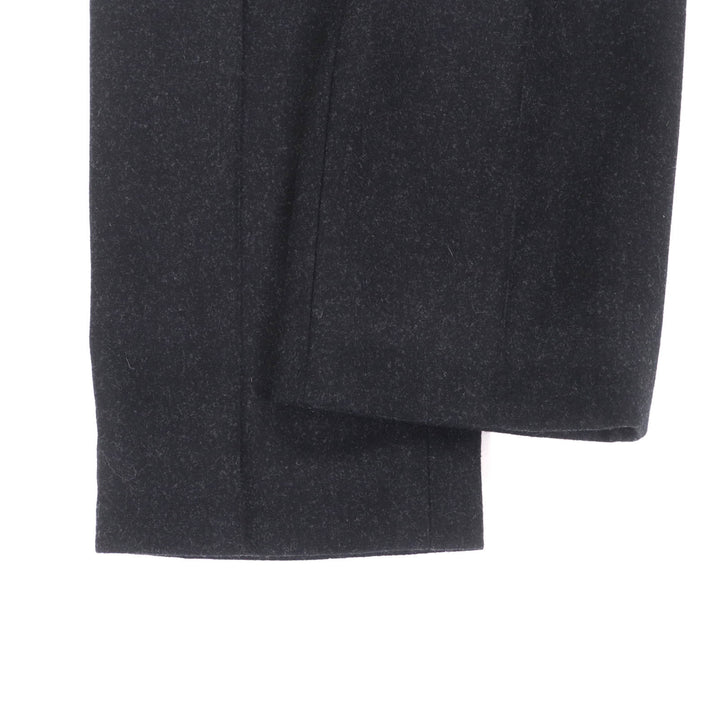 Excellent CHANEL Pants Logo button with center crease Charcoal gray wool Women 38 P59000