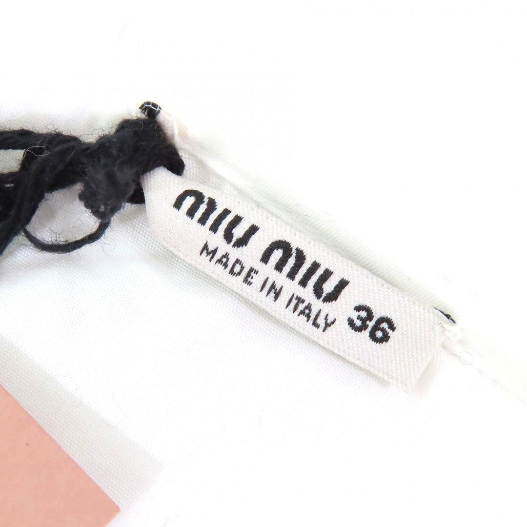 Pristine Miu Miu one piece Embroidered collar logo puff sleeve poplin dress 36