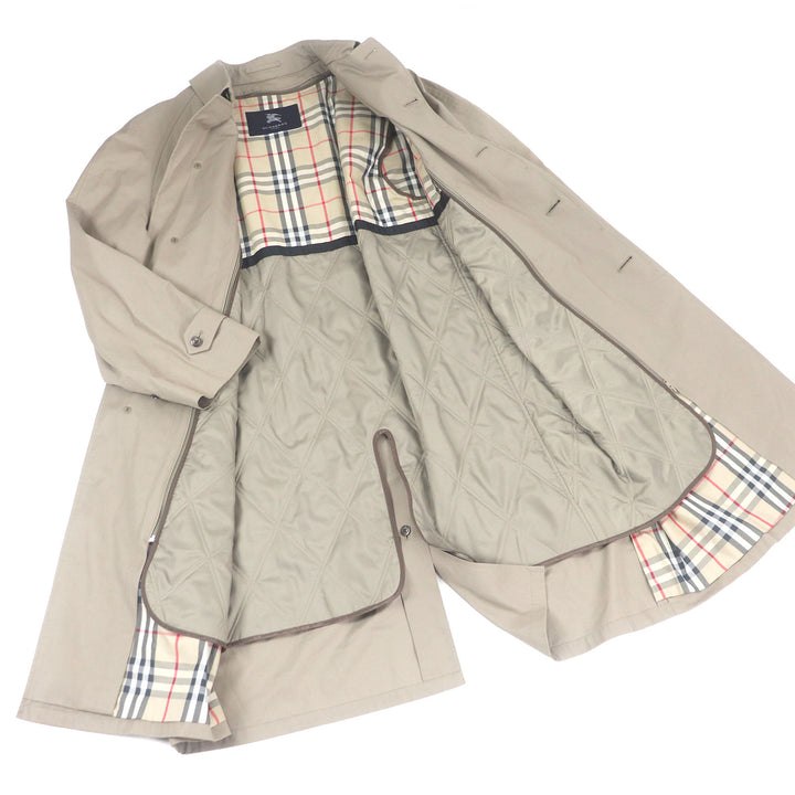 Very Good BURBERRY LONDON coat Nova check lining with quilted liner beige cotton mens