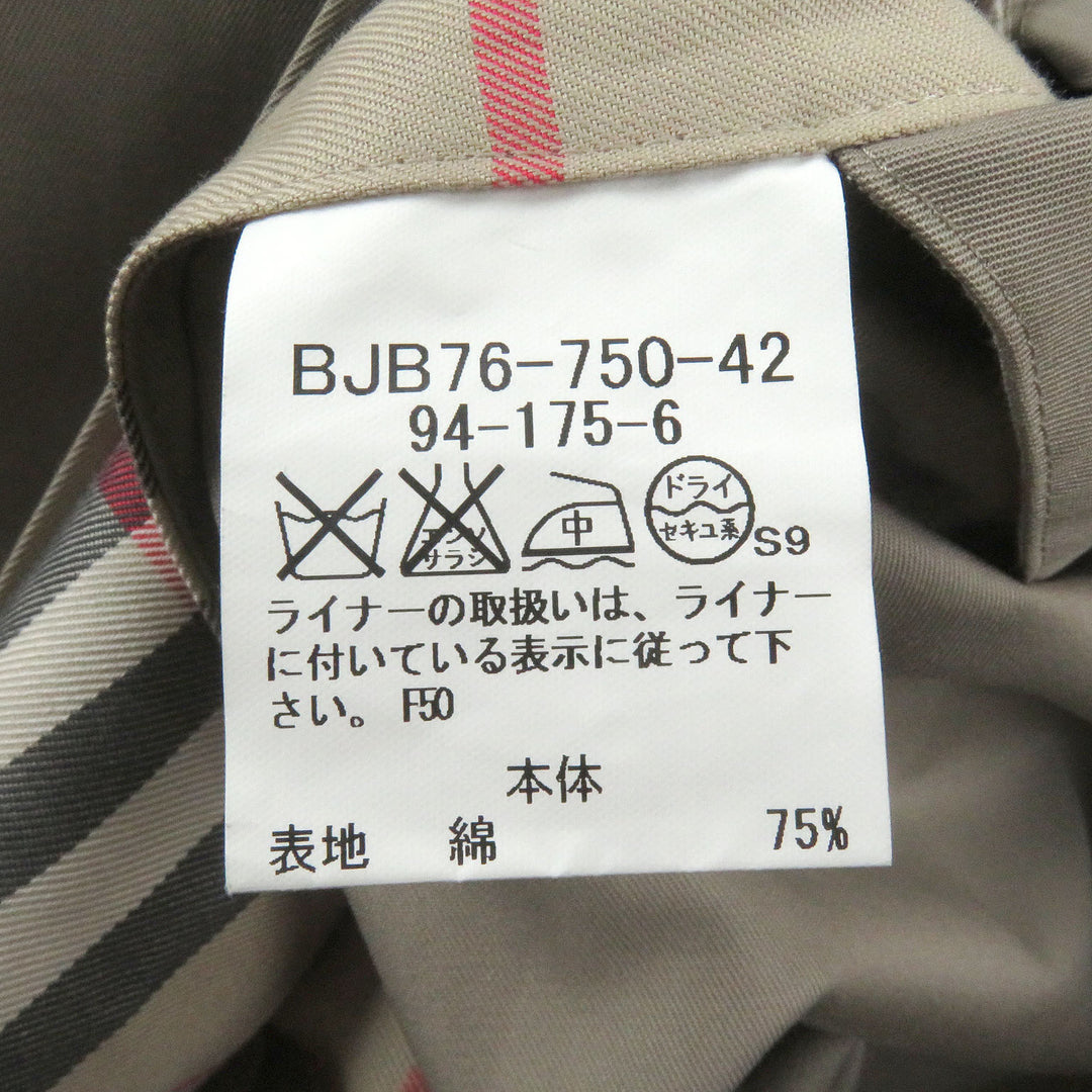 Very Good BURBERRY LONDON coat Nova check lining with quilted liner beige cotton mens