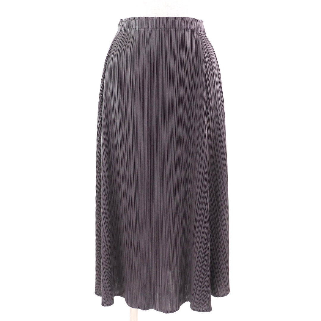 Excellent PLEATS PLEASE skirt knee length gray polyester Women 2 PP93-JG185