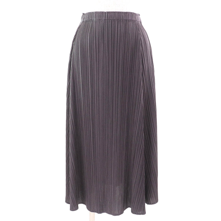 Excellent PLEATS PLEASE skirt knee length gray polyester Women 2 PP93-JG185