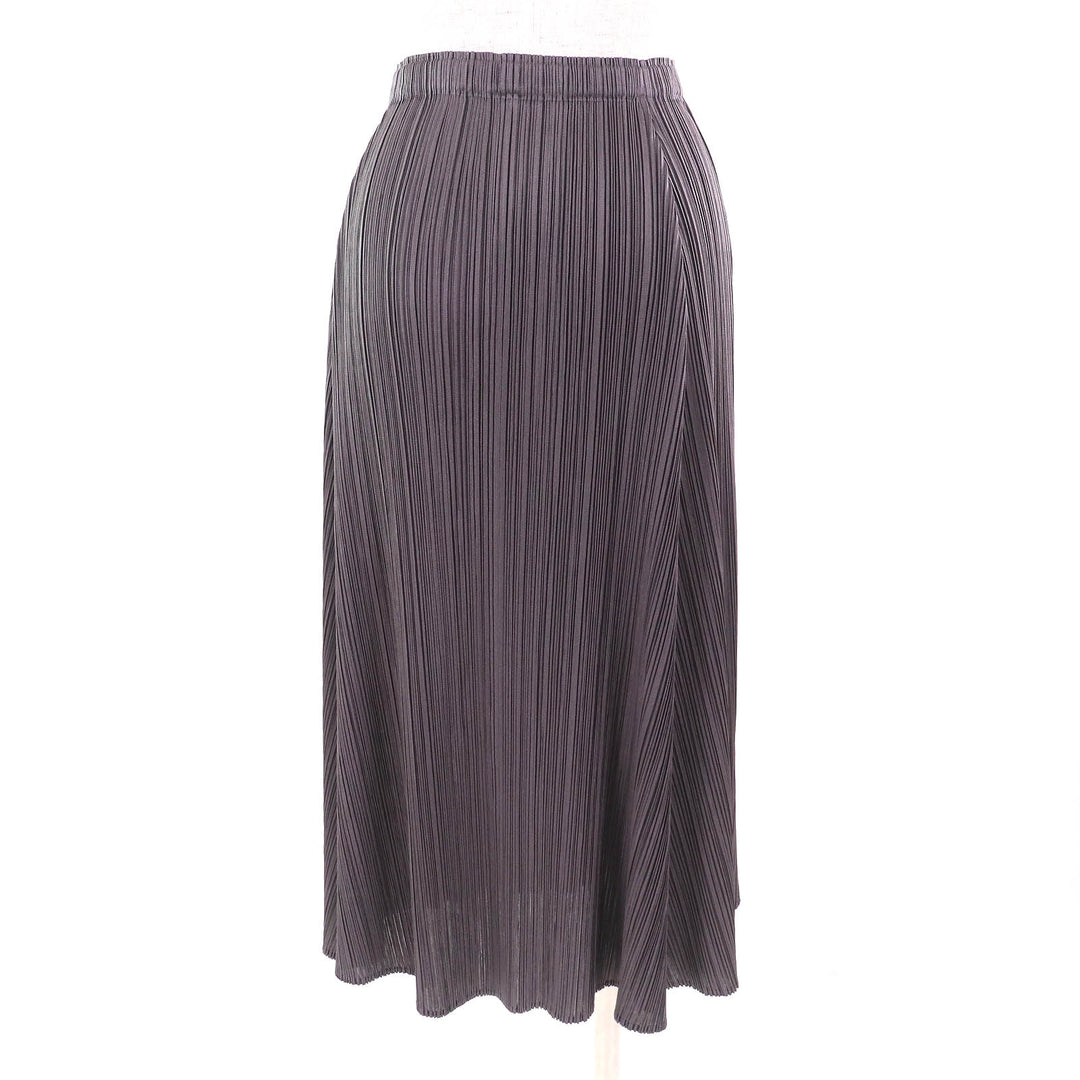 Excellent PLEATS PLEASE skirt knee length gray polyester Women 2 PP93-JG185