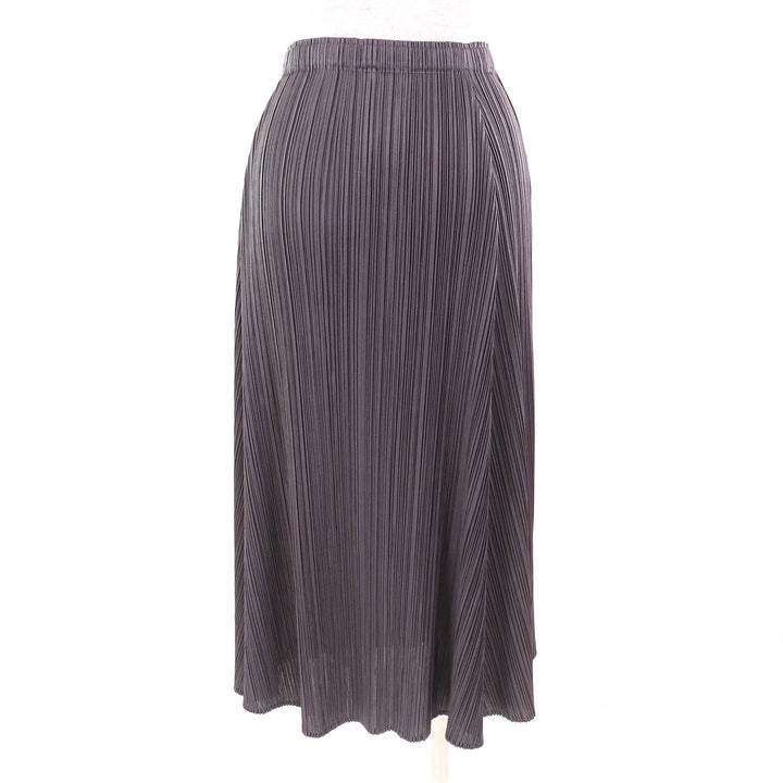 Excellent PLEATS PLEASE skirt knee length gray polyester Women 2 PP93-JG185