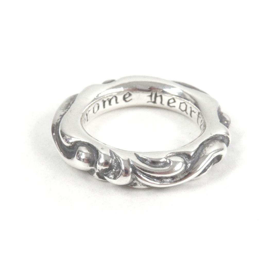 Excellent CHROME HEARTS Ring Scroll Band Accessories Silver SV925 mens