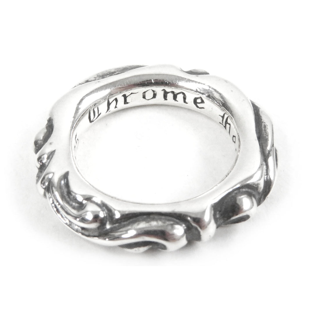 Excellent CHROME HEARTS Ring Scroll Band Accessories Silver SV925 mens