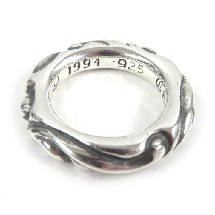 Excellent CHROME HEARTS Ring Scroll Band Accessories Silver SV925 mens