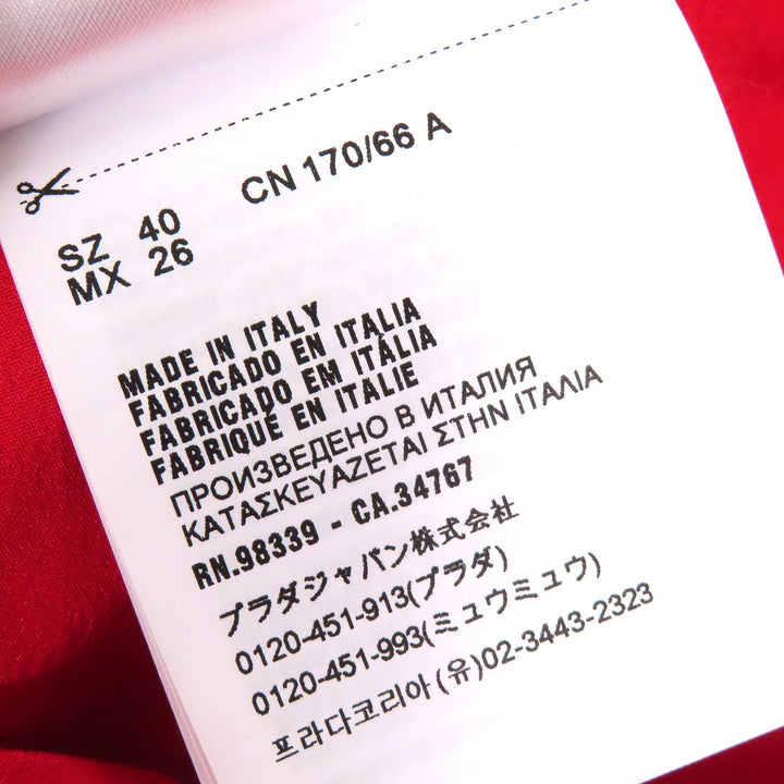 Pristine Miu Miu Mini skirt Ribbon Scalloped hem ROSSO red Triacetate Women 40