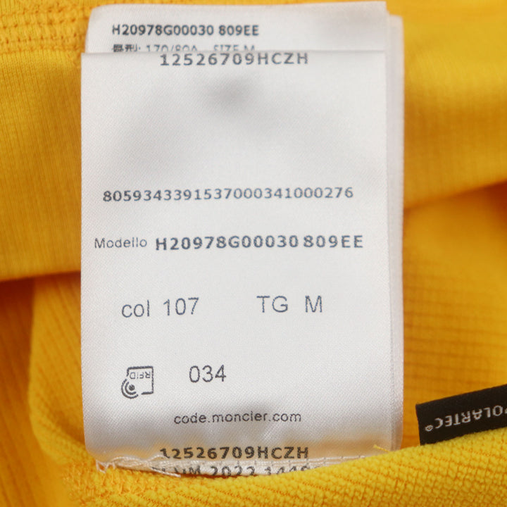 Excellent MONCLER GRENOBLE tops MAGLIA POLARTEC Half Zip Long Sleeve yellow polyester M
