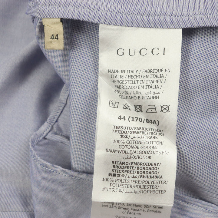 Excellent GUCCI×adidas Short sleeve shirt blue cotton mens 44 701360