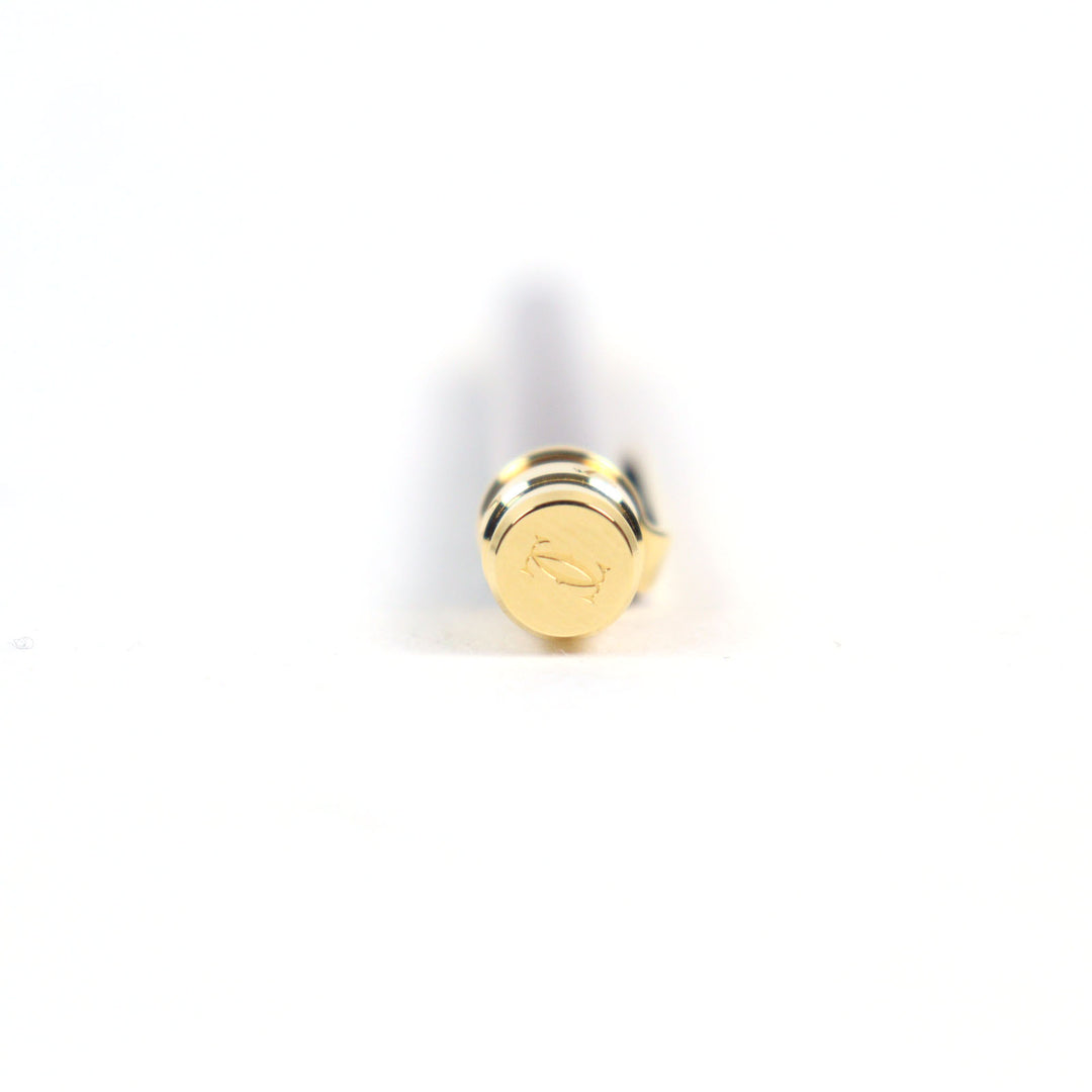 Excellent Cartier Ballpoint pen Santos de Cartier Logo engraved twist style Bordeaux gold