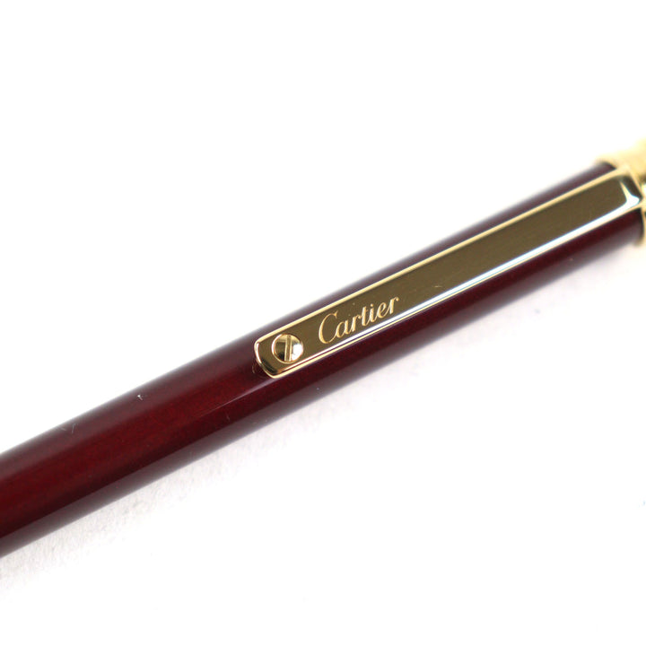 Excellent Cartier Ballpoint pen Santos de Cartier Logo engraved twist style