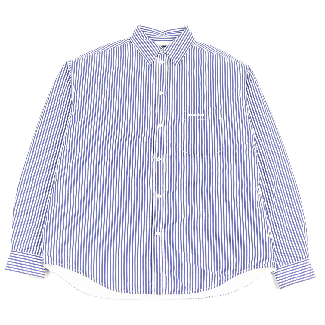 Great BALENCIAGA Long sleeve shirt Oversized padded flannel stripes men 36