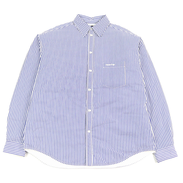 Great BALENCIAGA Long sleeve shirt Oversized padded flannel stripes men 36