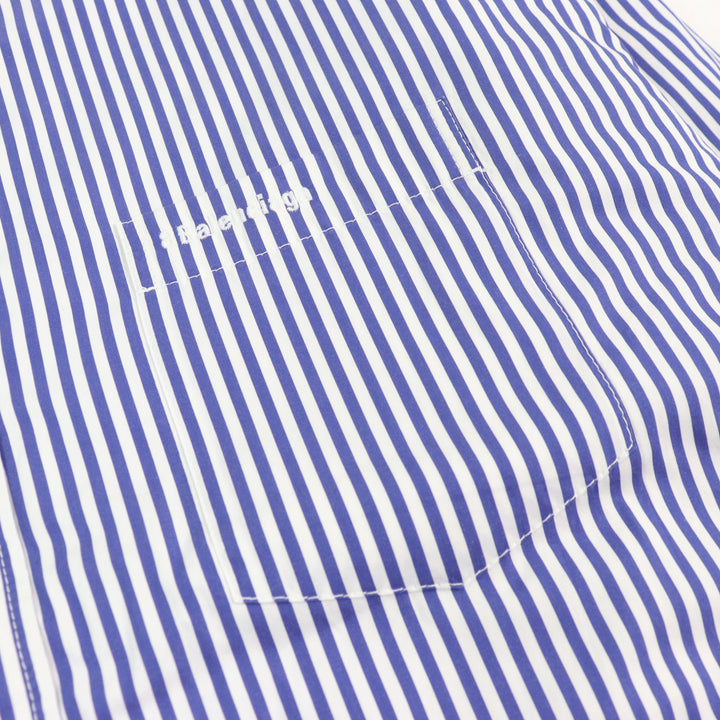 Great BALENCIAGA Long sleeve shirt Oversized padded flannel stripes men 36
