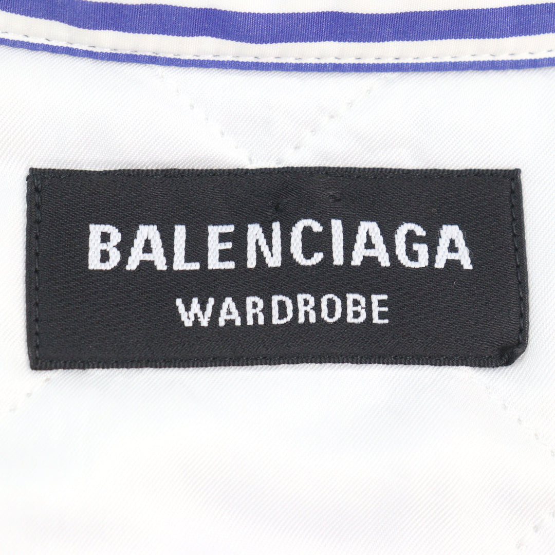 Great BALENCIAGA Long sleeve shirt Oversized padded flannel stripes men 36