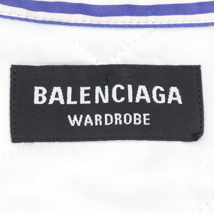 Great BALENCIAGA Long sleeve shirt Oversized padded flannel stripes men 36