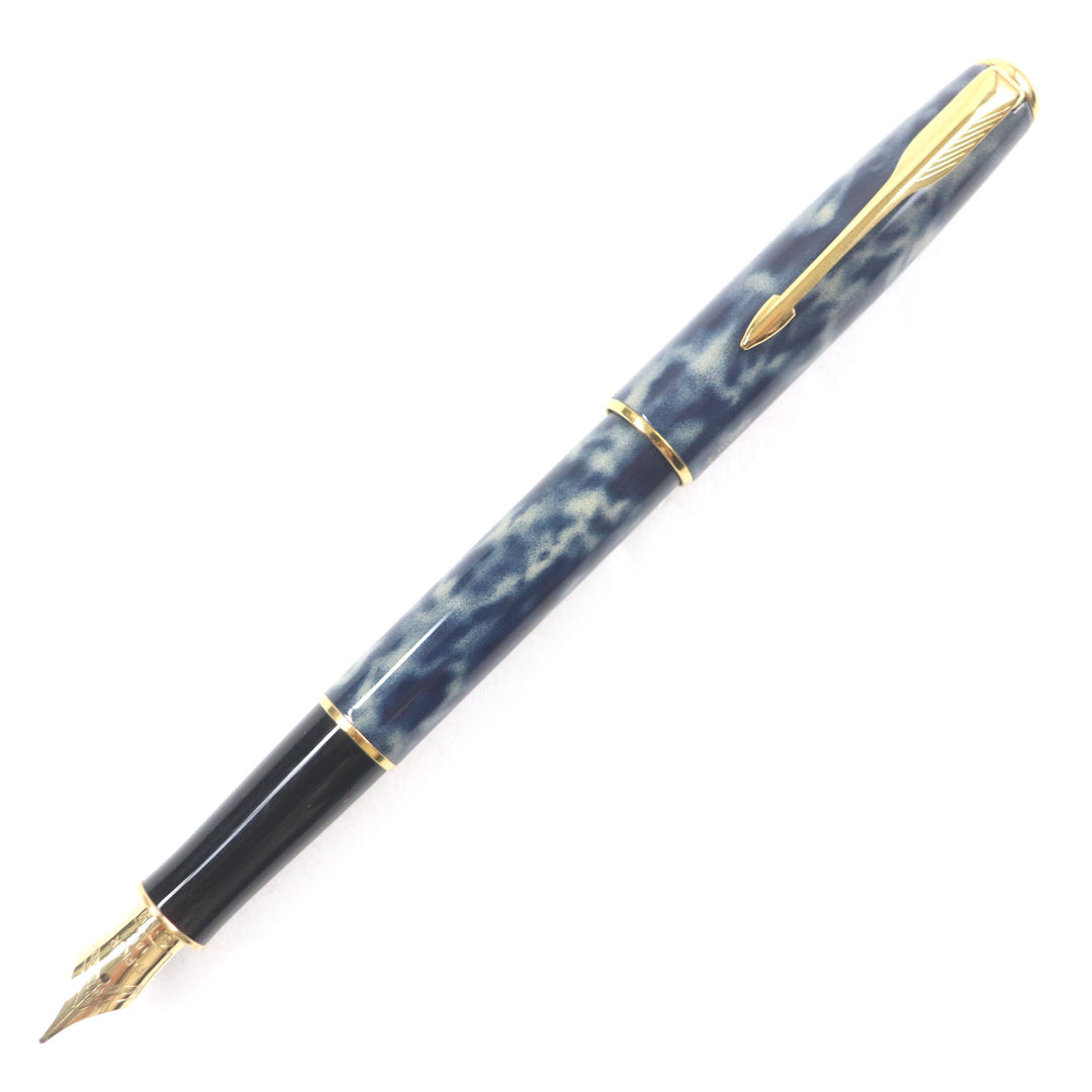 Excellent PARKER fountain pen SONNET Marble Pattern Navy gold 18K mens