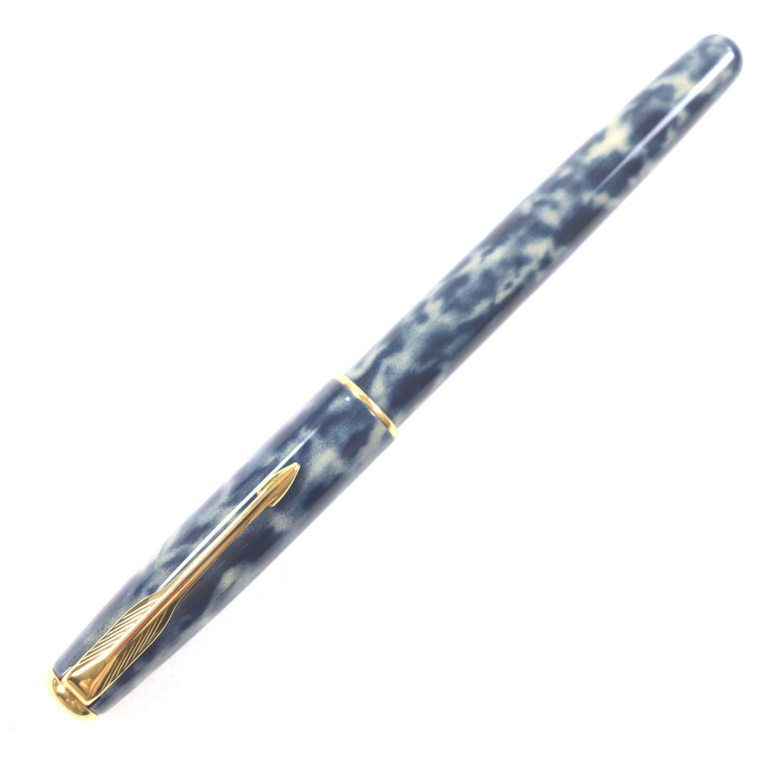 Excellent PARKER fountain pen SONNET Marble Pattern Navy gold 18K mens