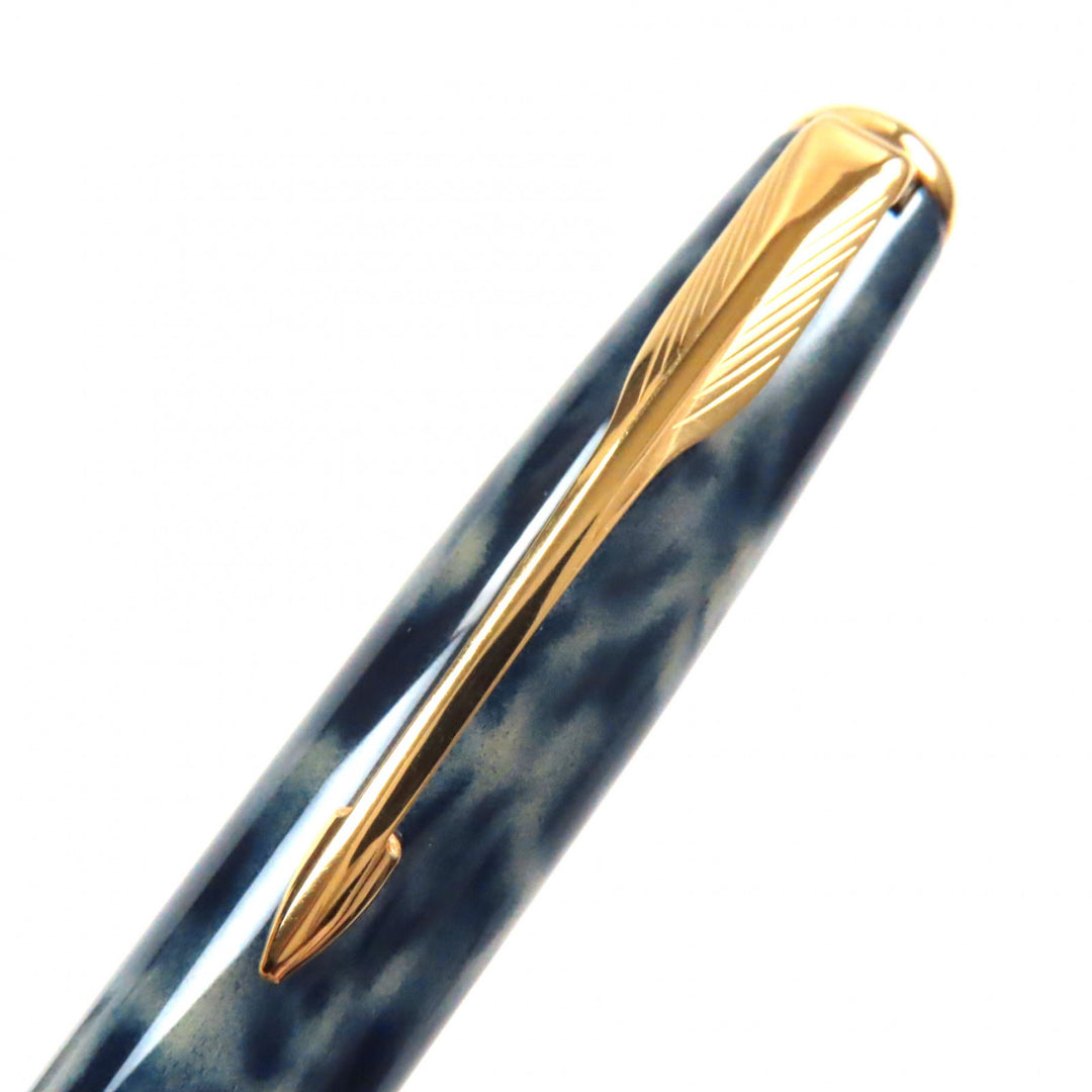 Excellent PARKER fountain pen SONNET Marble Pattern Navy gold 18K mens