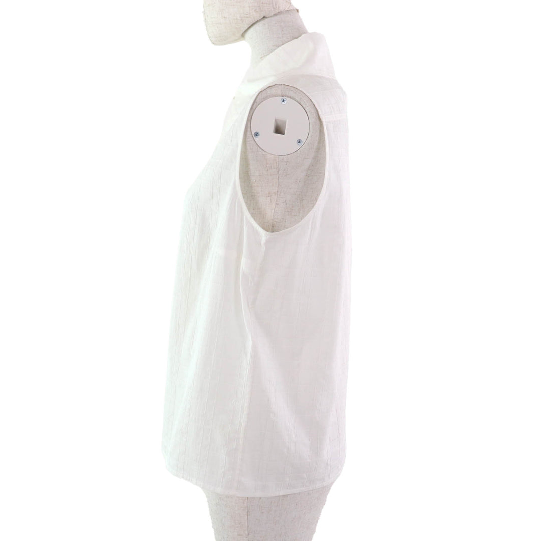 Great CHANEL blouse white cotton Women 38 P78855