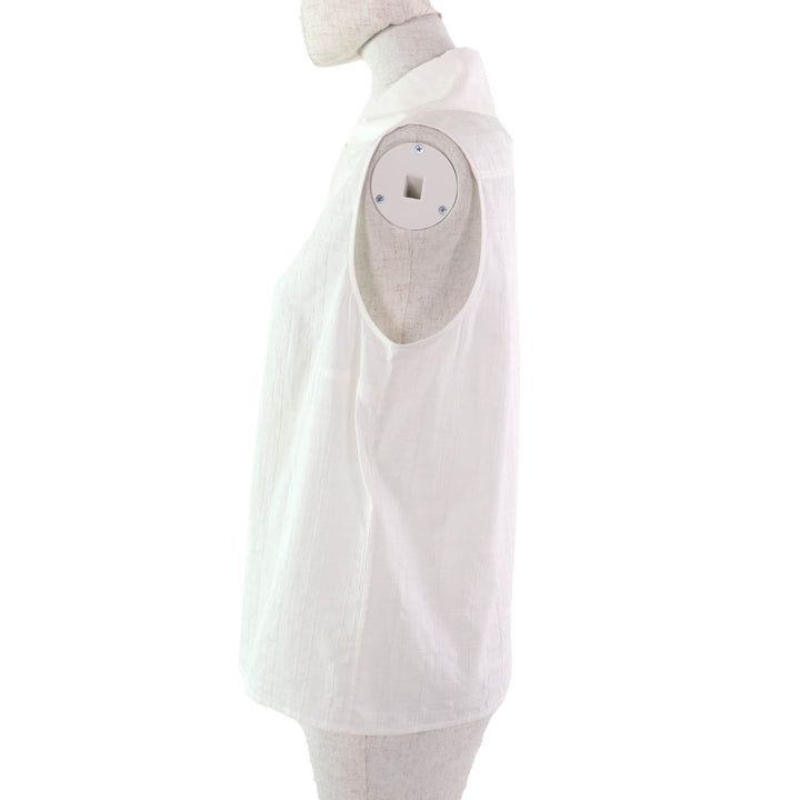 Great CHANEL blouse white cotton Women 38 P78855