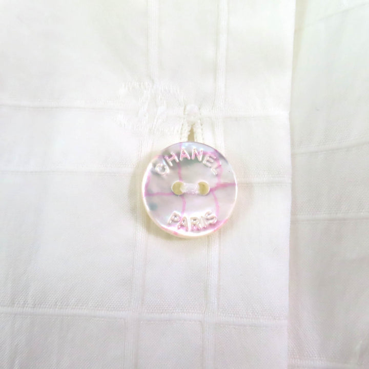 Great CHANEL blouse white cotton Women 38 P78855